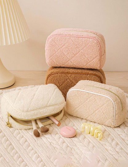 Fuzzy Plush Cute Mini Portable Makeup Bag