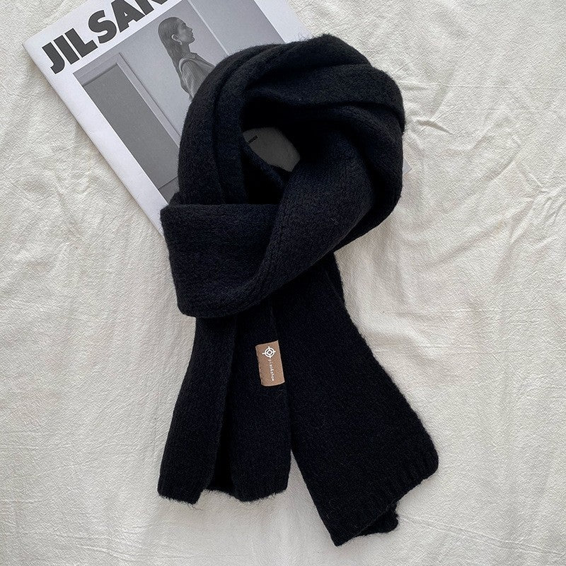 Solid Color Knitted Woolen Scarf