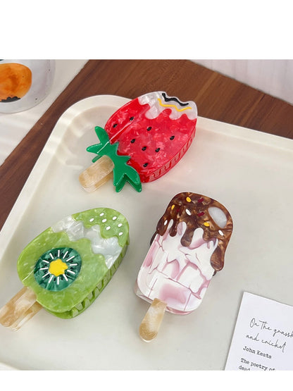 Clio - Ice Cream-shaped Fruit-themed Cartoon Hair Clip