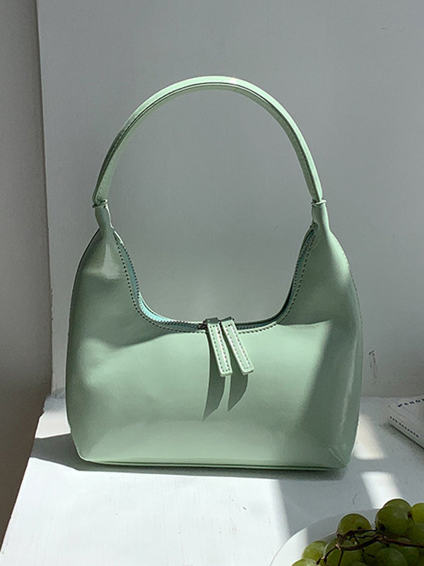 Geometric Split-Joint Zipper Shoulder Bags Handbags