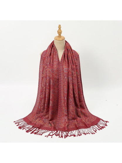 Scarvii - Bohemian Paisley Print Scarf with Fringe