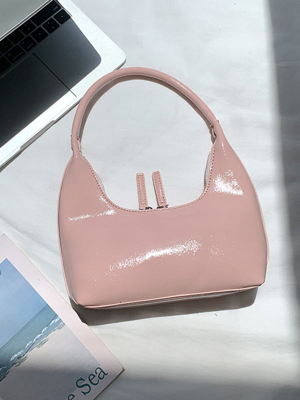 Geometric Split-Joint Zipper Shoulder Bags Handbags