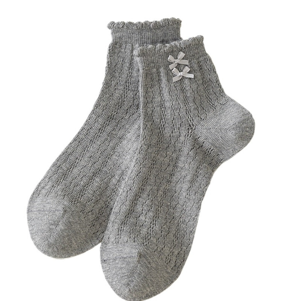 Rufia - Bow Mesh Ankle Socks For Summer – Light &amp; Cute