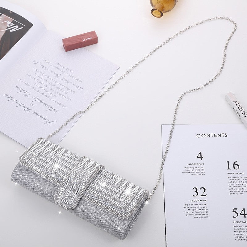 Fashion Chain Square Rhinestone Handbag