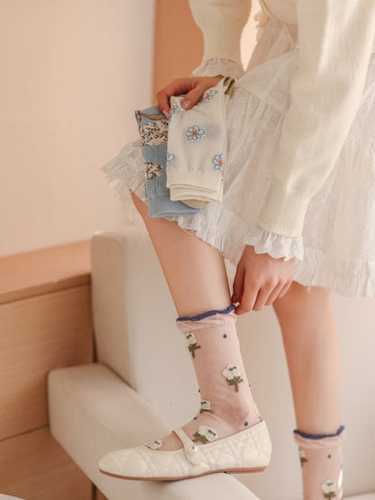 Rufia - Vintage Blue Crew Socks