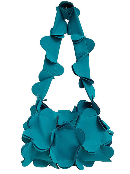 Flower Shape Solid Color Zipper Crossbody Bags