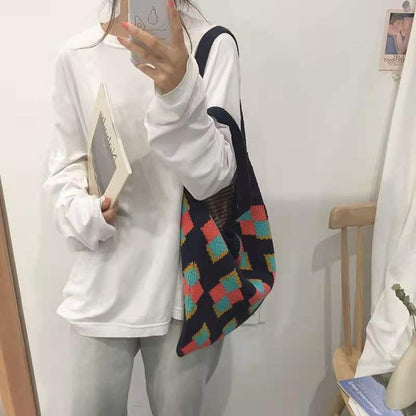 Crochet Tote Bag Cute Knit Bag For Teenage Girls