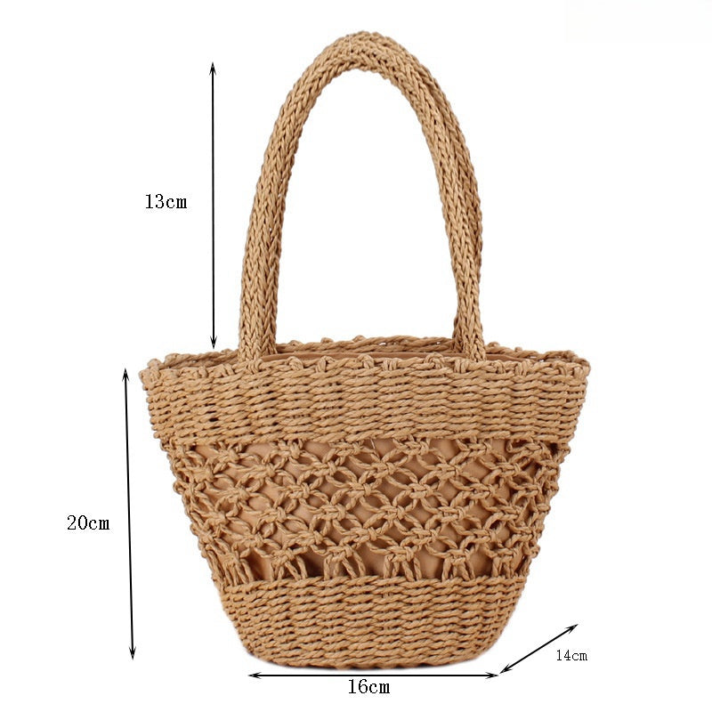 Crochet Market Bag Hollow Silk Scarf Bag