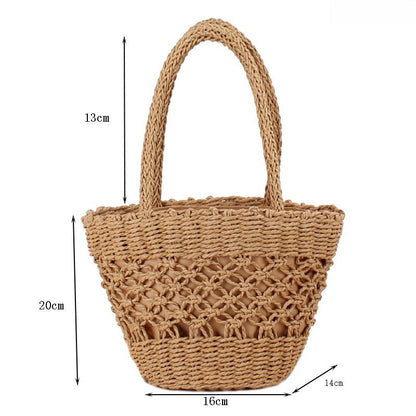 Crochet Market Bag Hollow Silk Scarf Bag