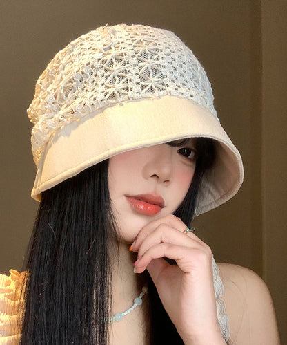 Korean Version Summer Beige Thin Hollow Breathable Boonie Hat