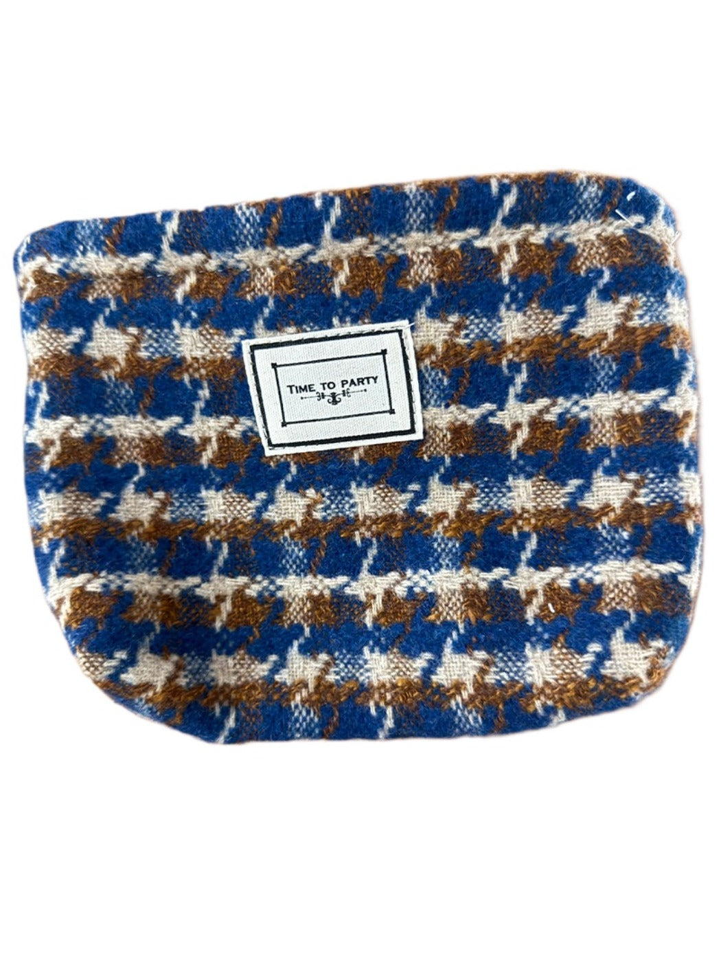 Cosbai - Vintage Plaid Cosmetic Pouch &amp; Coin Purse