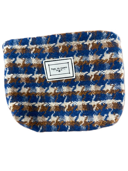 Cosbai - Vintage Plaid Cosmetic Pouch &amp; Coin Purse