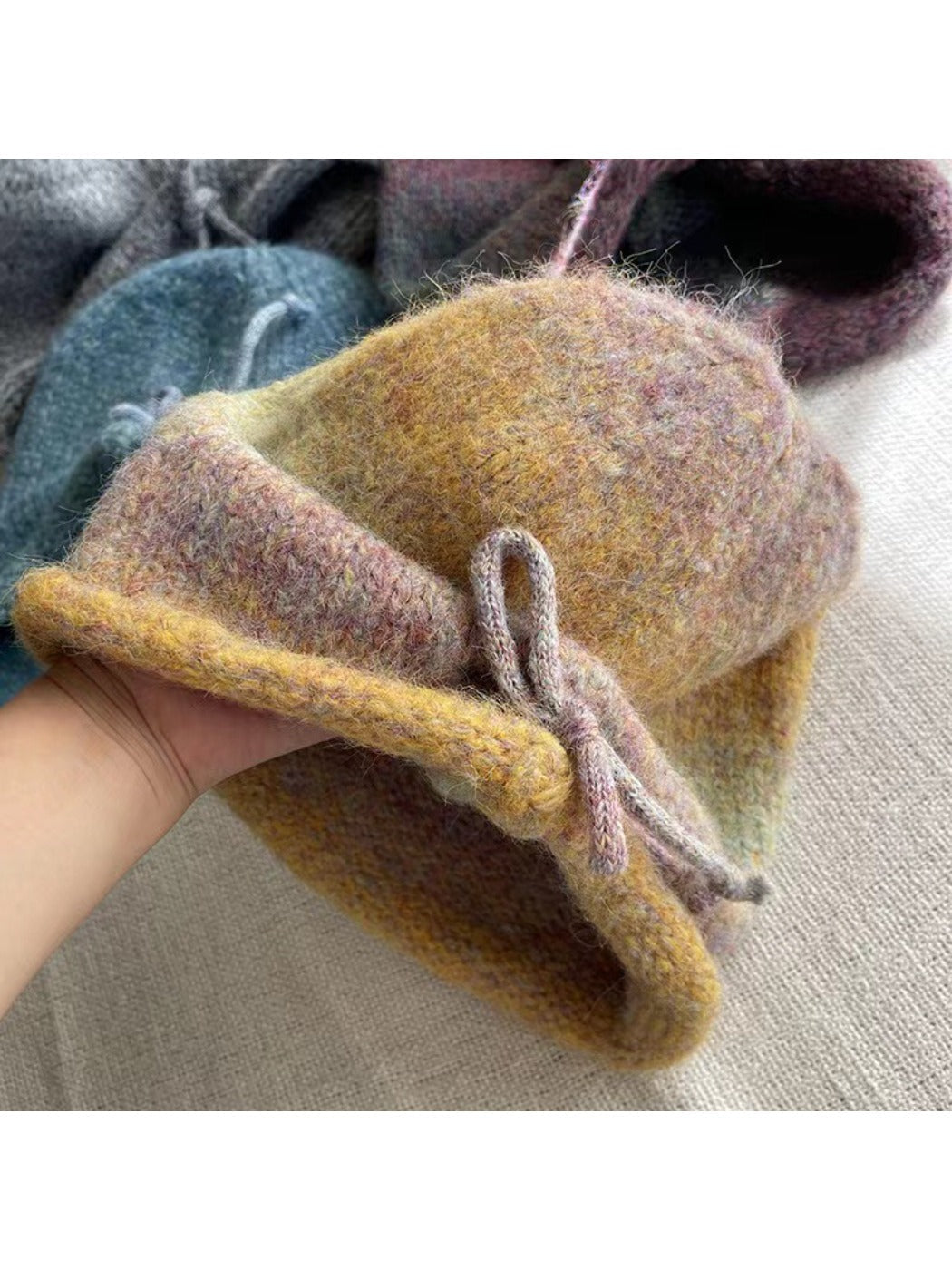 Haila - Gradient Color Adjustable Slouch Knitted Beanie