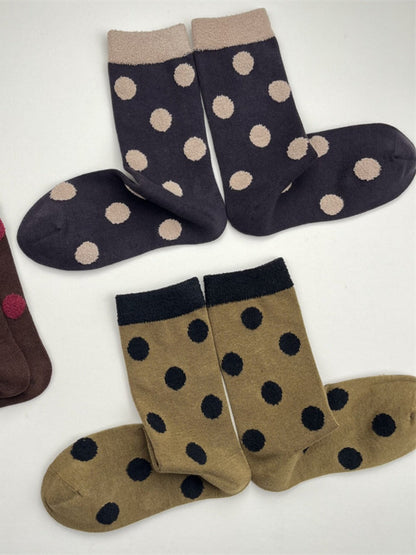 Rufia - Retro Mid-calf Socks with Polka Dot