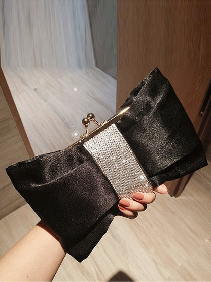 Chains Contrast Color Pleated Split-Joint Evening Bags&Clutches