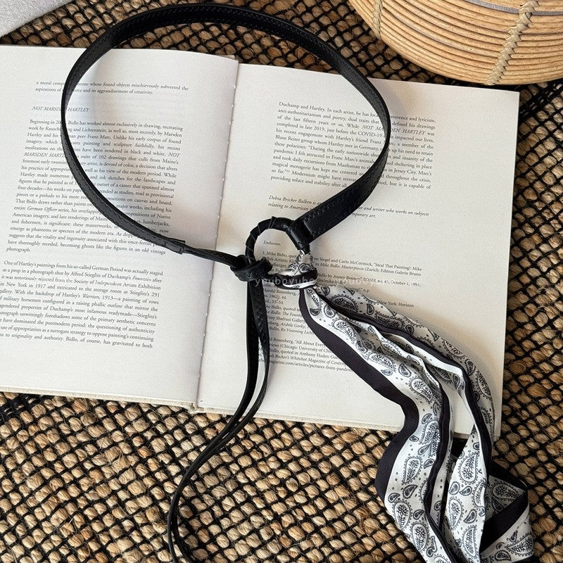 Leather Waist Chain With Scarf