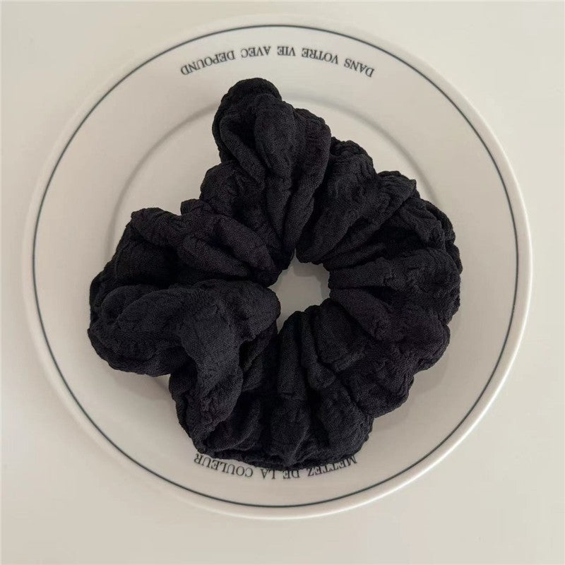 Minimalist Solid Color Crinkle Hair Tie