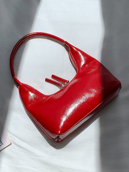Geometric Split-Joint Zipper Shoulder Bags Handbags