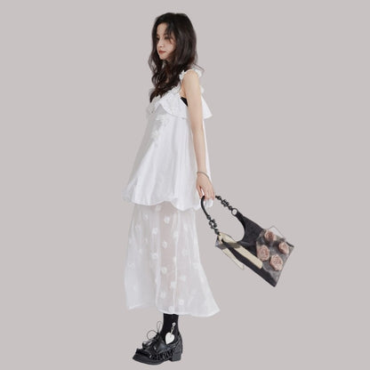 Slip Lantern Sleeve Dress