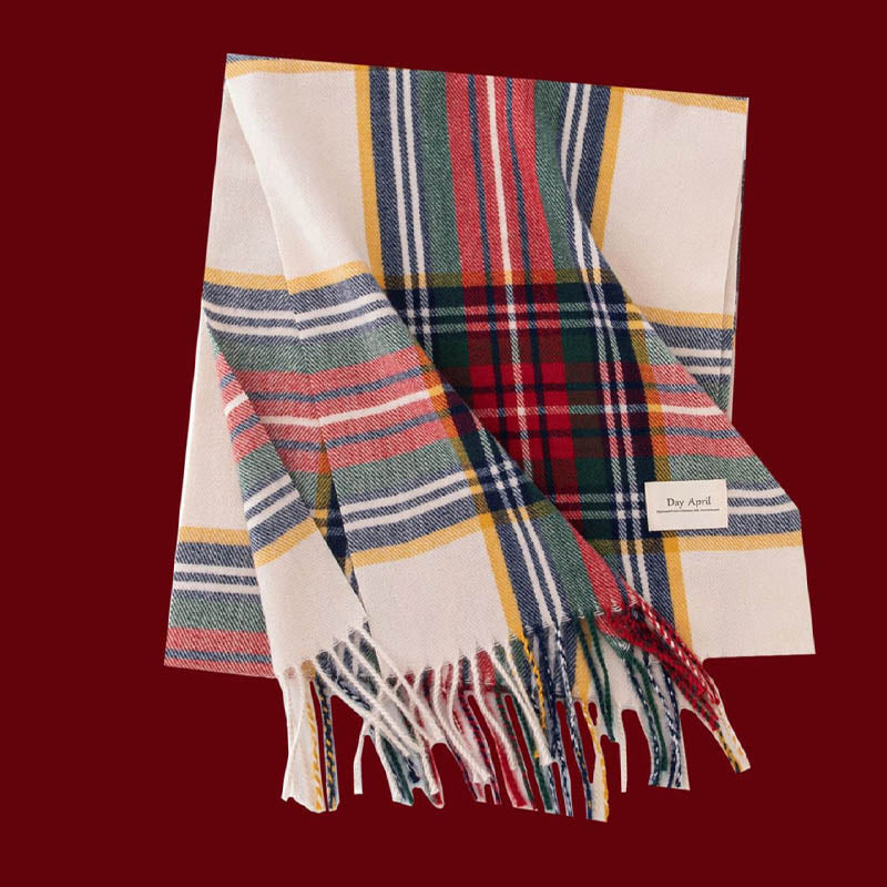 Christamas Theme Plaid Soft Warm Winter Scarf