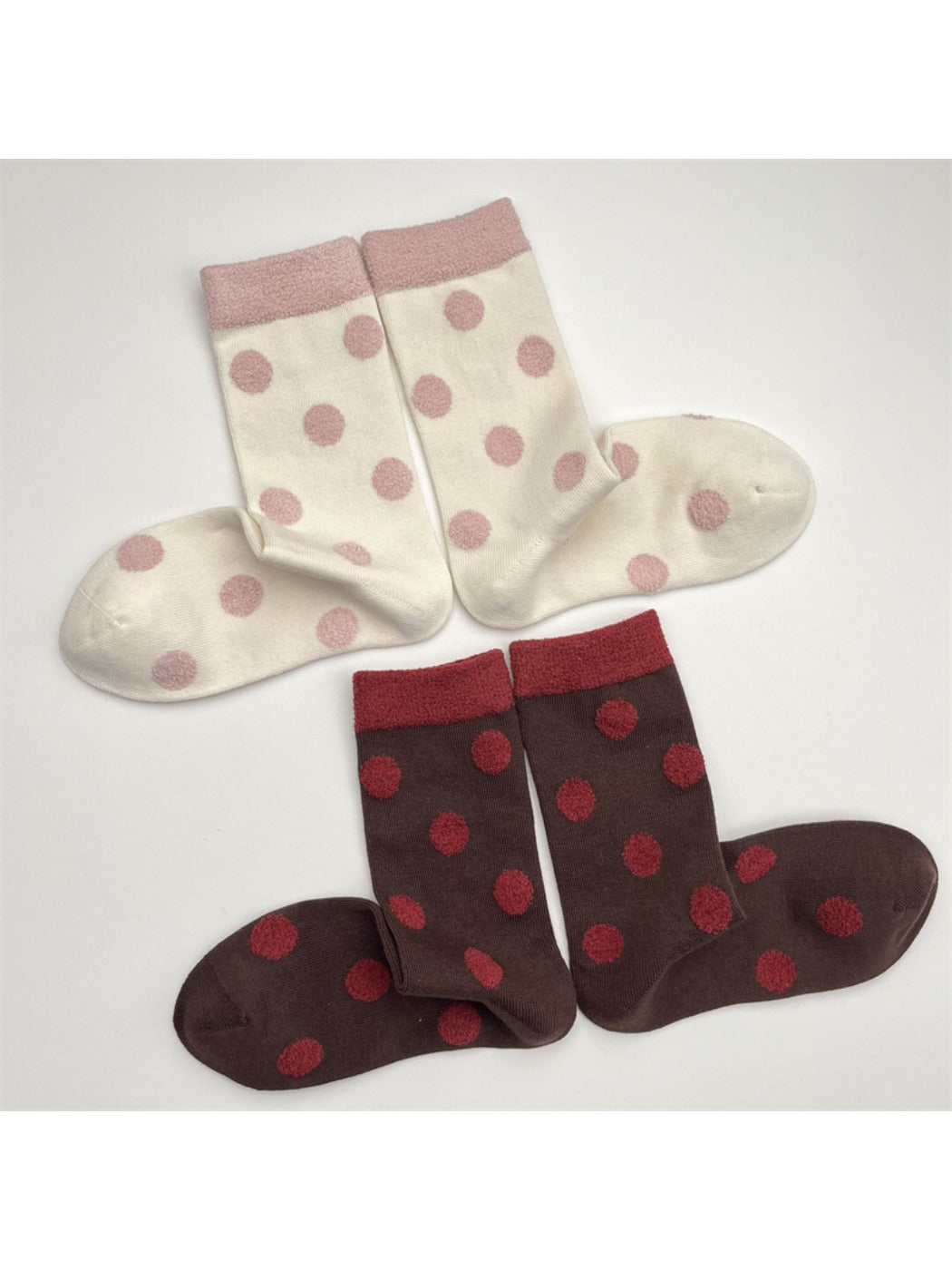 Rufia - Retro Mid-calf Socks with Polka Dot