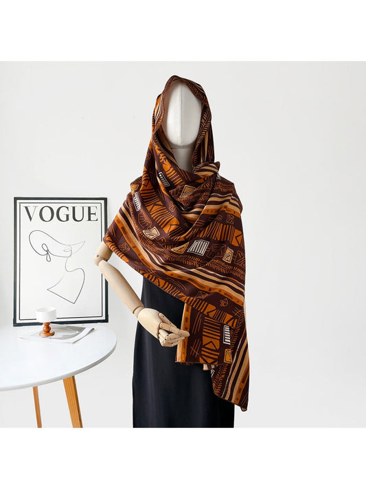 Scarvii - Geometric Print Long Scarf - Timeless &amp; Chic