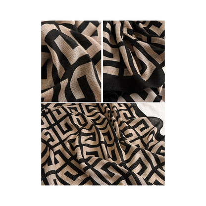 Stylish Printed Warm Sun-Proof Silk Scarf