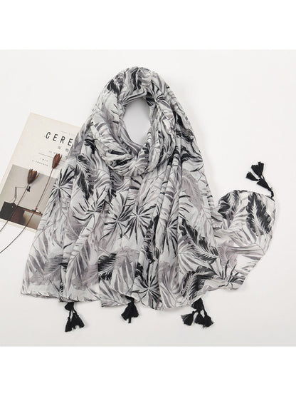 Scarvii - Color-Blocked Shawl Scarf with Tassels - Stylish &amp; Versatile