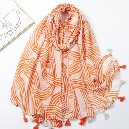 Scarvii - Striped Print Solid Scarf – Classic &amp; Stylish