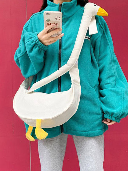 Stylish Contrast Color Duck Canvas Shoulder Bag Accessories
