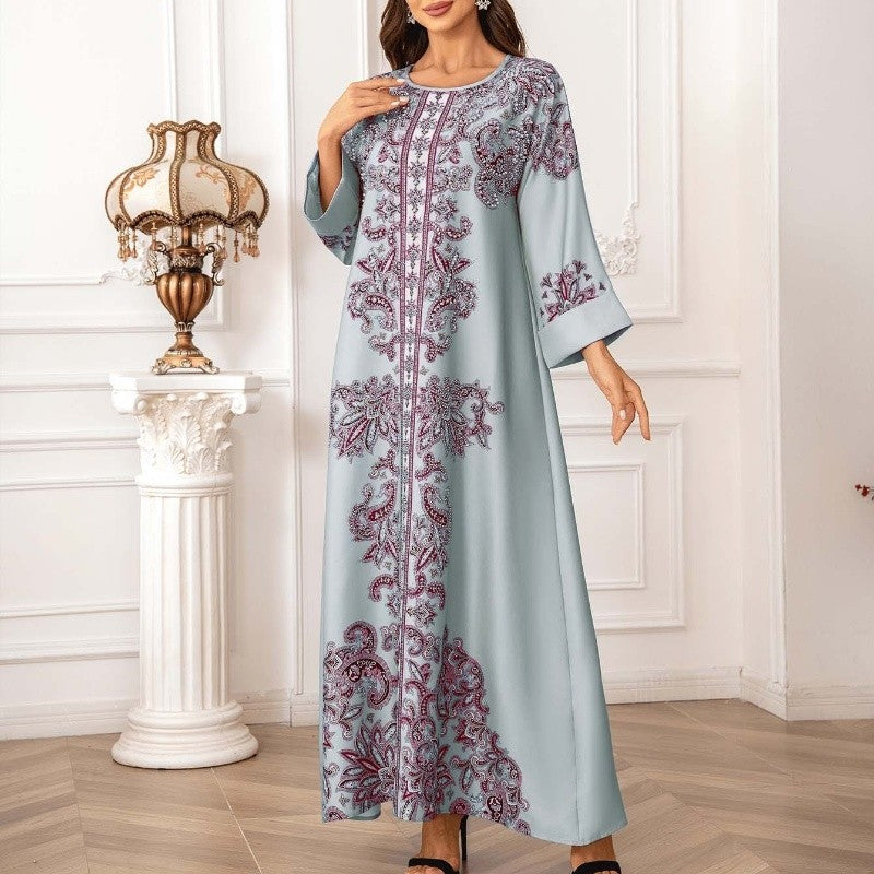 Muslim Robe Crystal Bead Printing