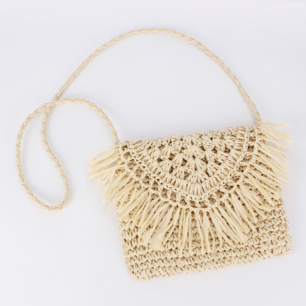 Cosbai - Boho Square Woven Fringe Crossbody Bag - Stylish &amp; Simple