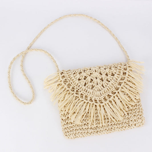 Cosbai - Boho Square Woven Fringe Crossbody Bag - Stylish &amp; Simple