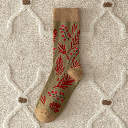 Rufia - Vintage Pattern Women's Socks for Fall &amp; Winter