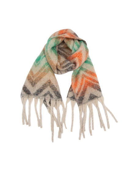Scarvii - Winter Tassel Scarf with Mountain Patterns