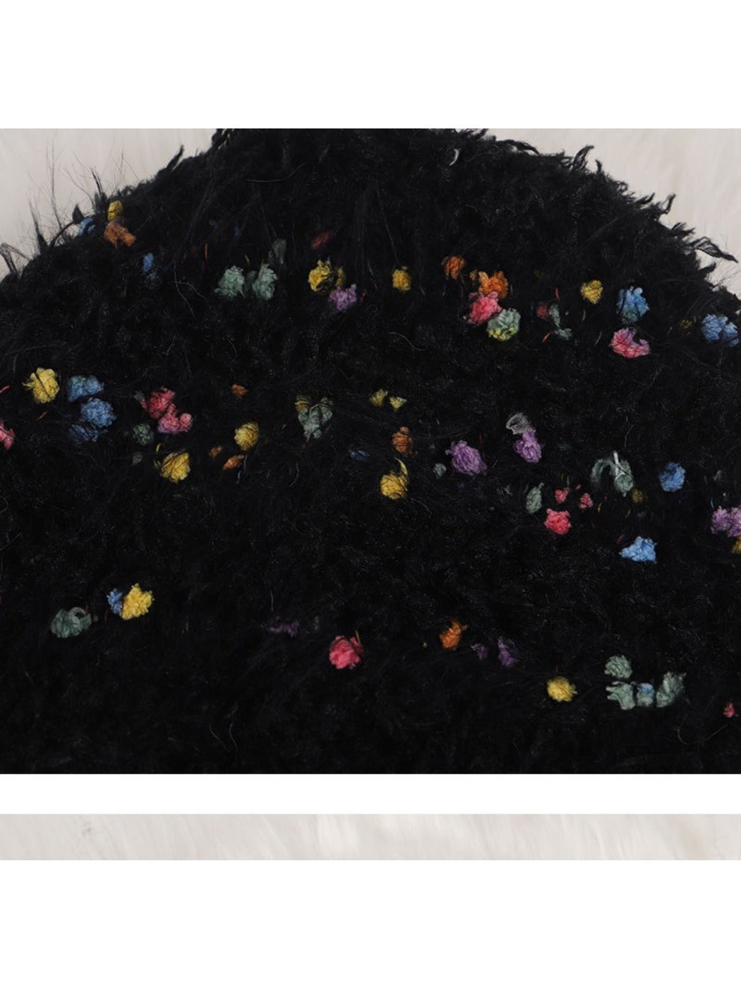 Haila - Colorful Bean Decoration Knitted Beanie with Braided Detail