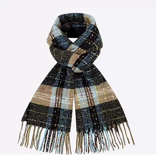 Classic Plaid Thicken Warm Christmas Theme Shawl