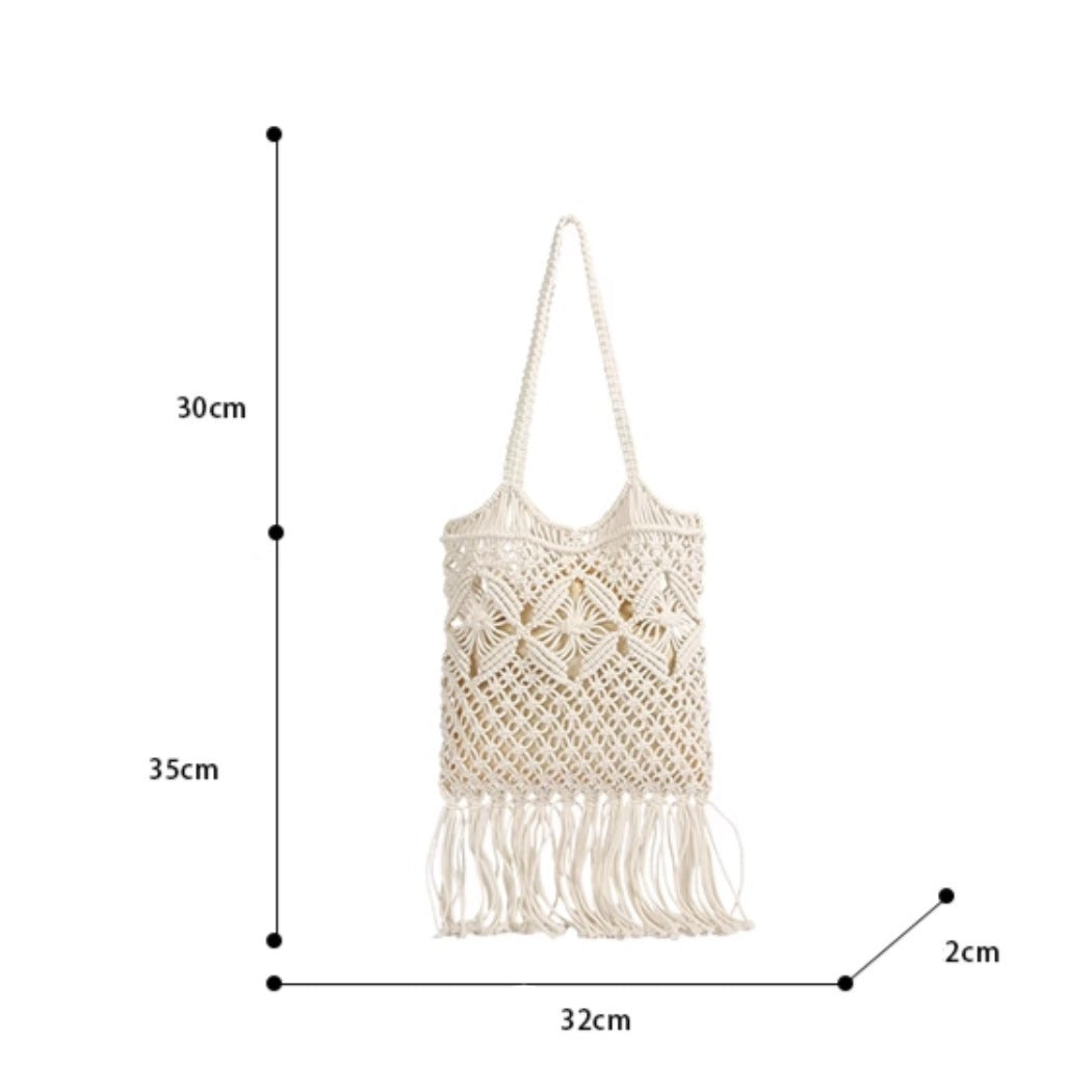 Cosbai - Boho Fringe Crochet Bag - Basic &amp; Chic