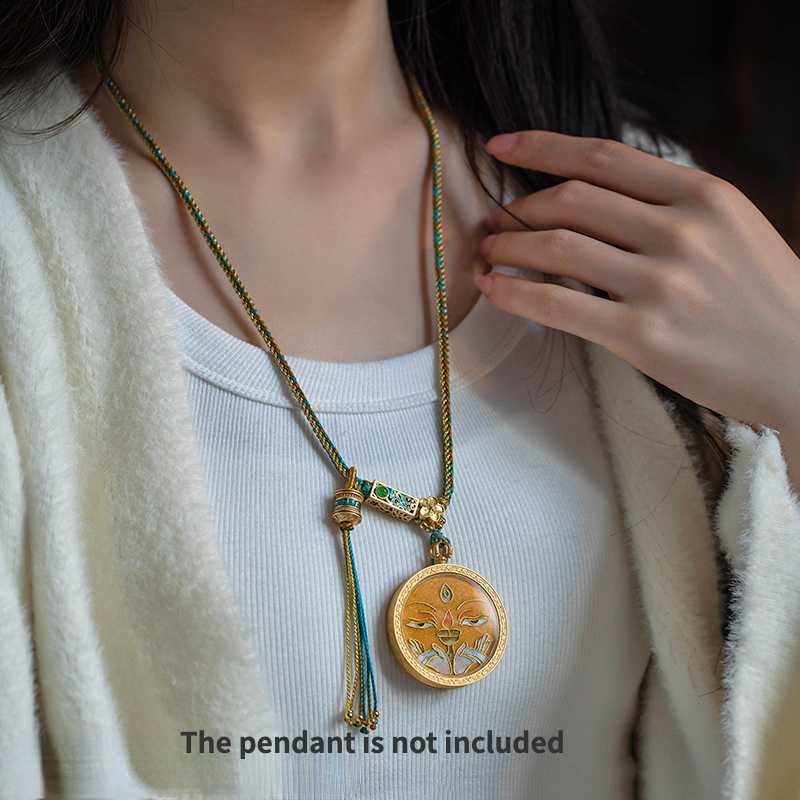 Hand-Woven Retro National Wind Adjustable Cotton Rope Necklace Rope