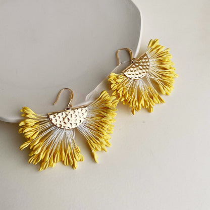Earwish - Yellow Wheat Earrings - Bright &amp; Vibrant