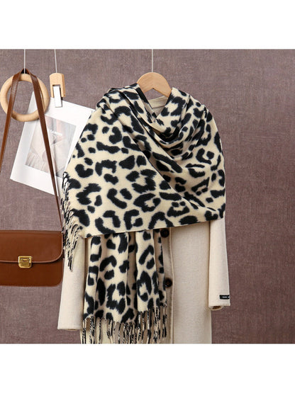 Sscarvii - Leopard Print Winter Neck Scarf