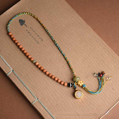 New Old Sandalwood Hand Chain Hand Woven Jade Hand Rope Female Tibetan Gawu Box Thangka Bracelet