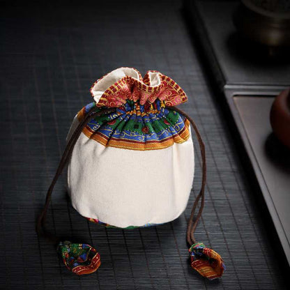 Vintage Double Thickened Cotton And Linen Storage Bag High-Grade Play Cloth Bag Drawstring Jewelry Small Pouch