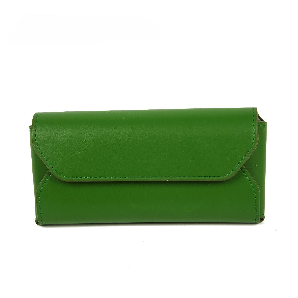 Leather Solid Color Protective Eyeglasses Case