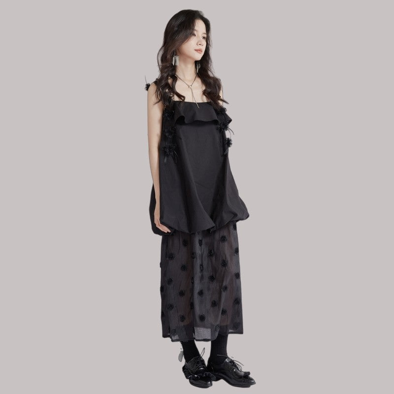 Slip Lantern Sleeve Dress
