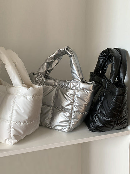 Solid Color Split-Joint C Handbags Tote Bags