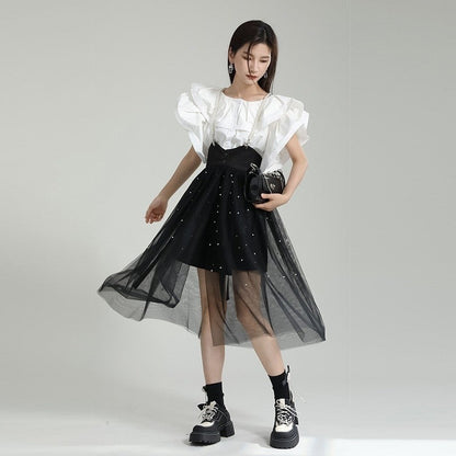 Mesh Inset Skirt