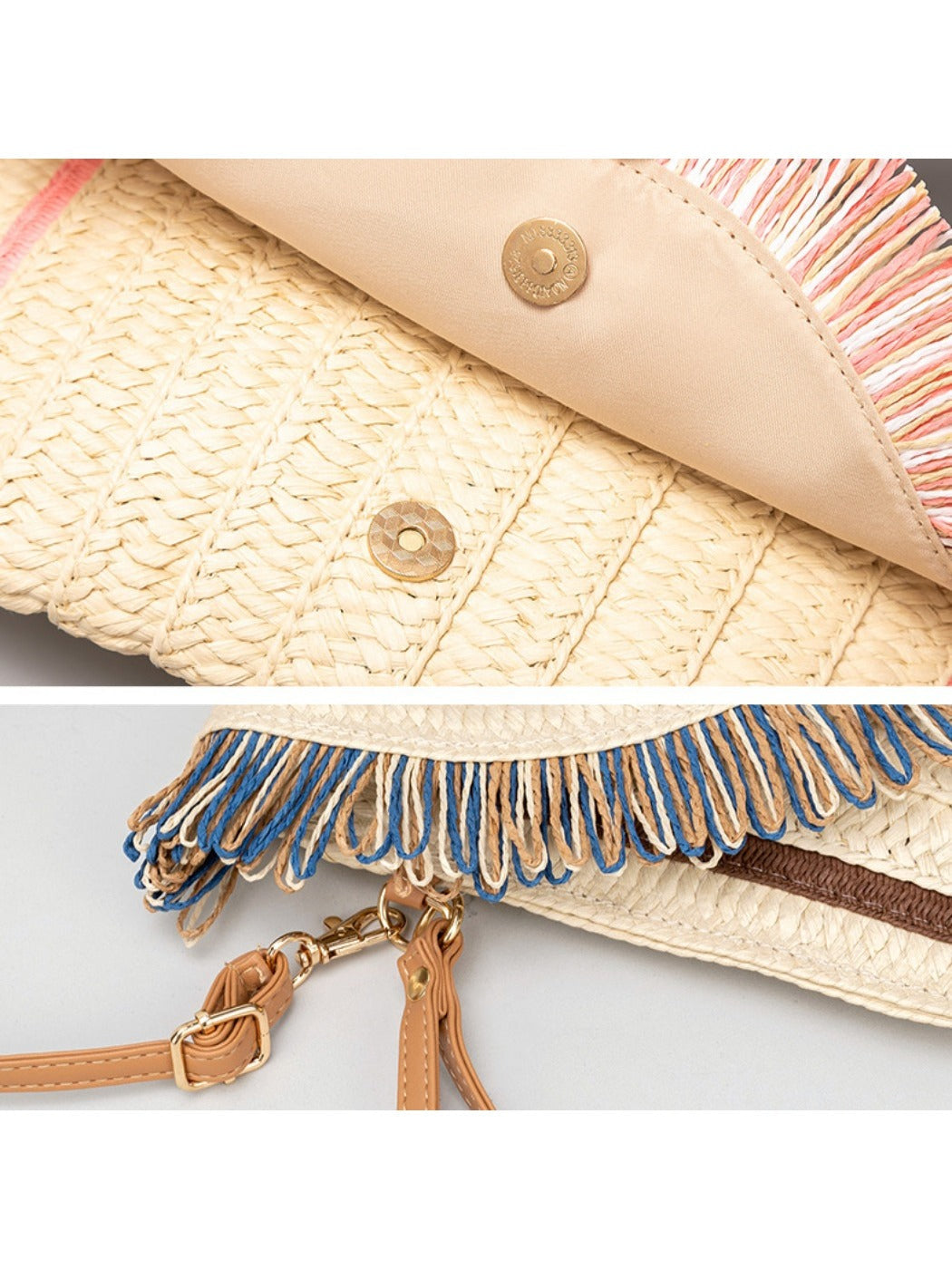 Cosbai - 2-in-1 Minimalist Woven Clutch &amp; Crossbody Bag