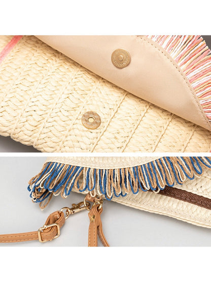 Cosbai - 2-in-1 Minimalist Woven Clutch &amp; Crossbody Bag