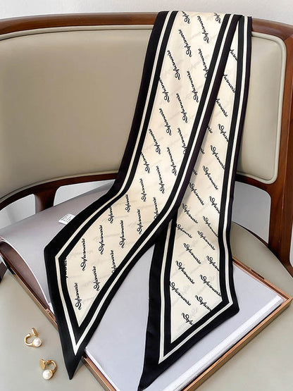 Stylish Letter Printed Light Maturity Silk Scarf